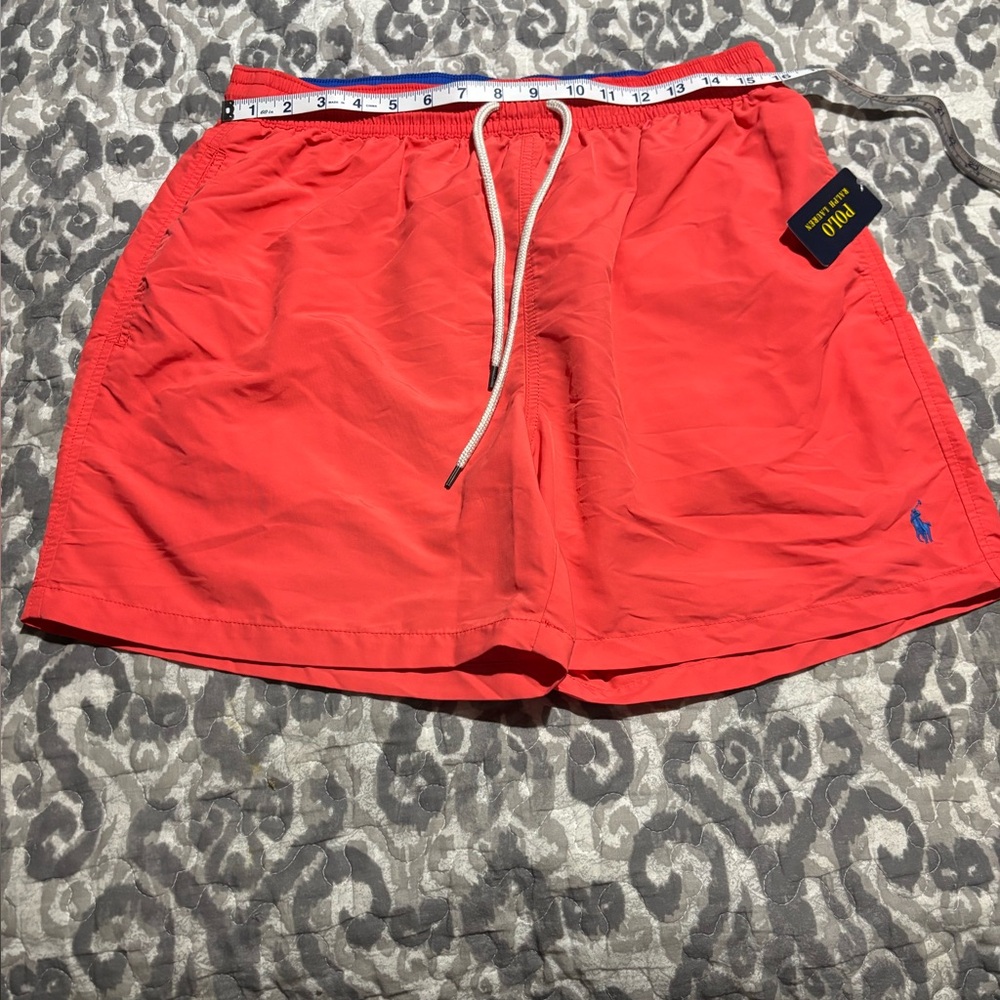 Men's Polo by Ralph Lauren Salmon color with Blue Pony Swim Shorts Size XL